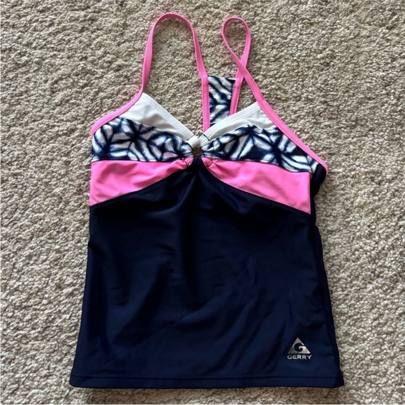 Gerry Weber Pink and Navy One Piece Swimsuit - Picture 1 of 3